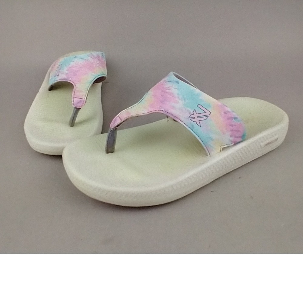 Leap7X Nitwalk-L8 Womens Tie Dye Flip‎ Flop Sandals Pastel Purple Pink Blue 39R